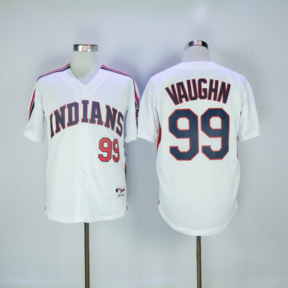 Men Cleveland Indians #99 Vaughn White Throwback MLB Jerseys1